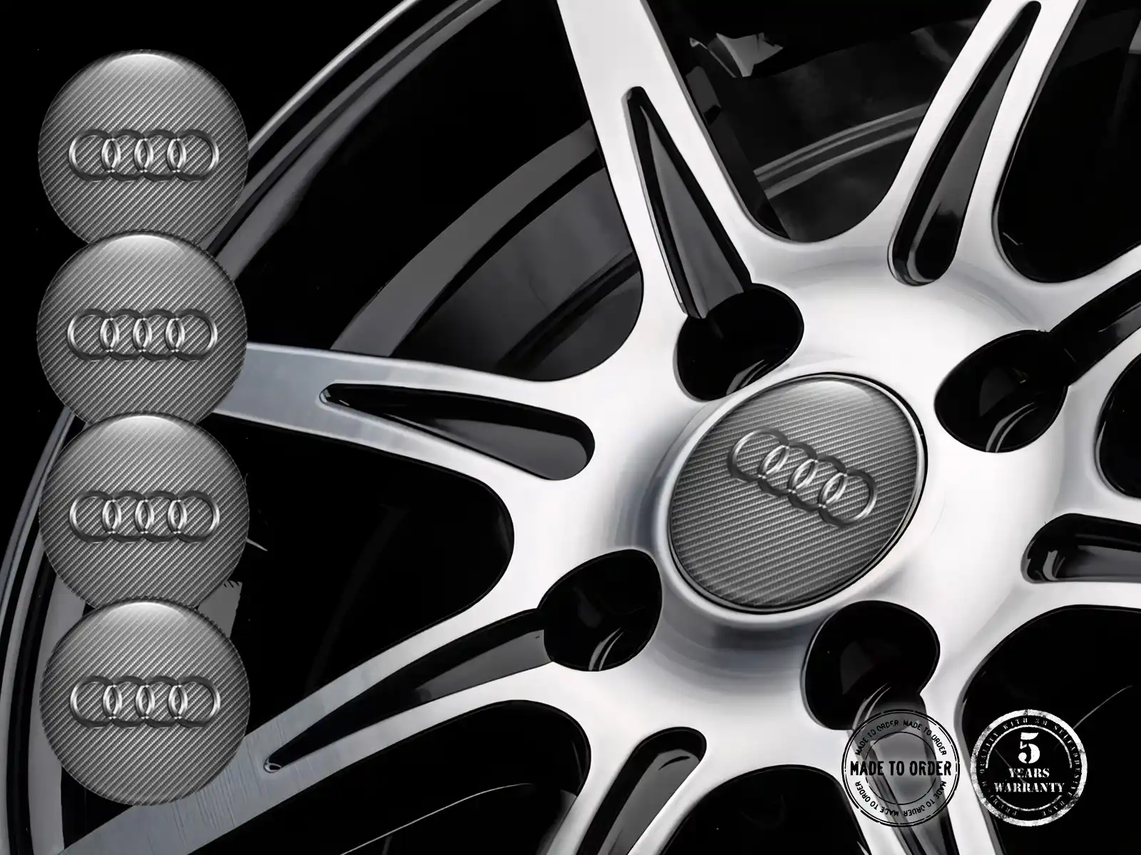 Audi Logo Emblème Bombé Autocollants Roues Parfaits